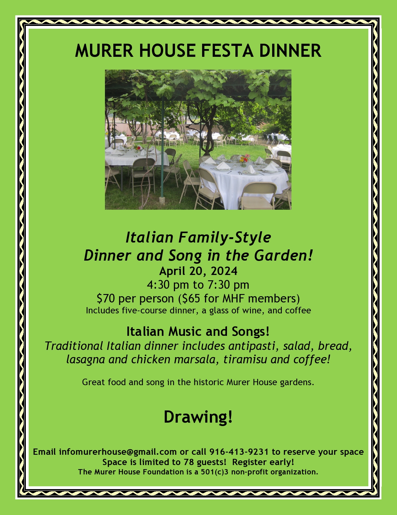 2024 Event Calendar | Murer House Foundation 2024 Event Calendar | Murer House Foundation