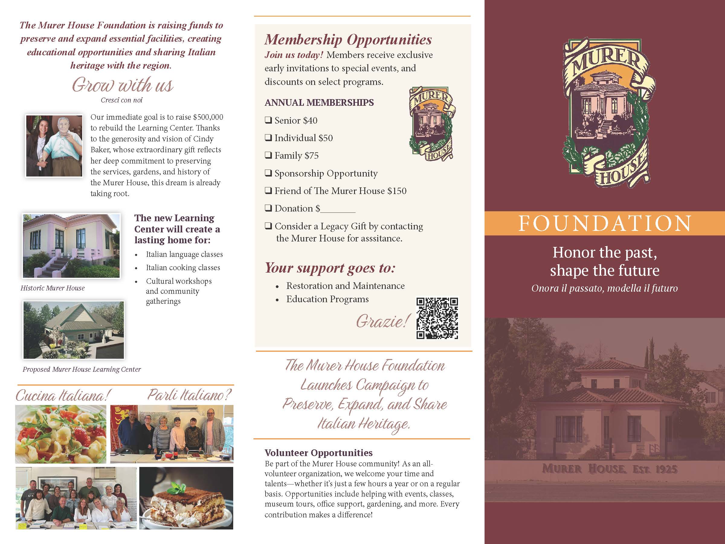 Murer House Foundation, Folsom California - Membership